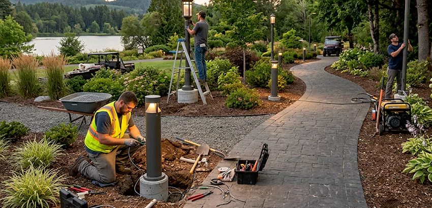 Landscape Post, Pole, and Bollard Lighting Installation in Blacklick