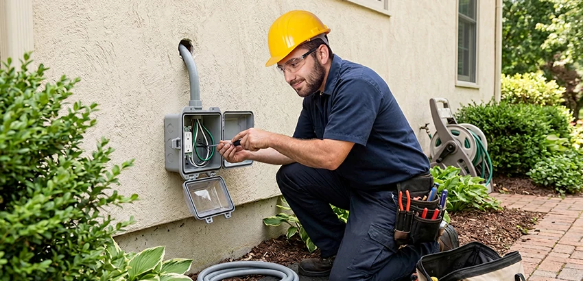 Outdoor Outlet Installation on Vinyl Siding in Blacklick